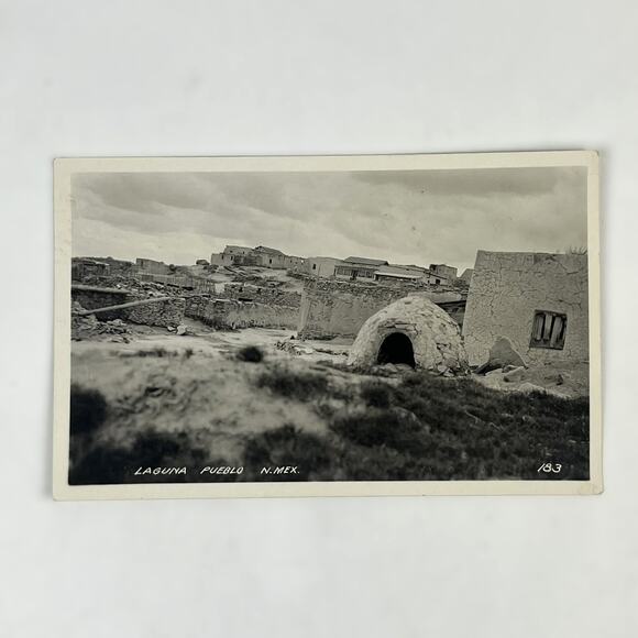 1930 RPPC Native American Indian Laguna Pueblo NM Franklin 1c Stamp Postcard Per - Picture 1 of 5